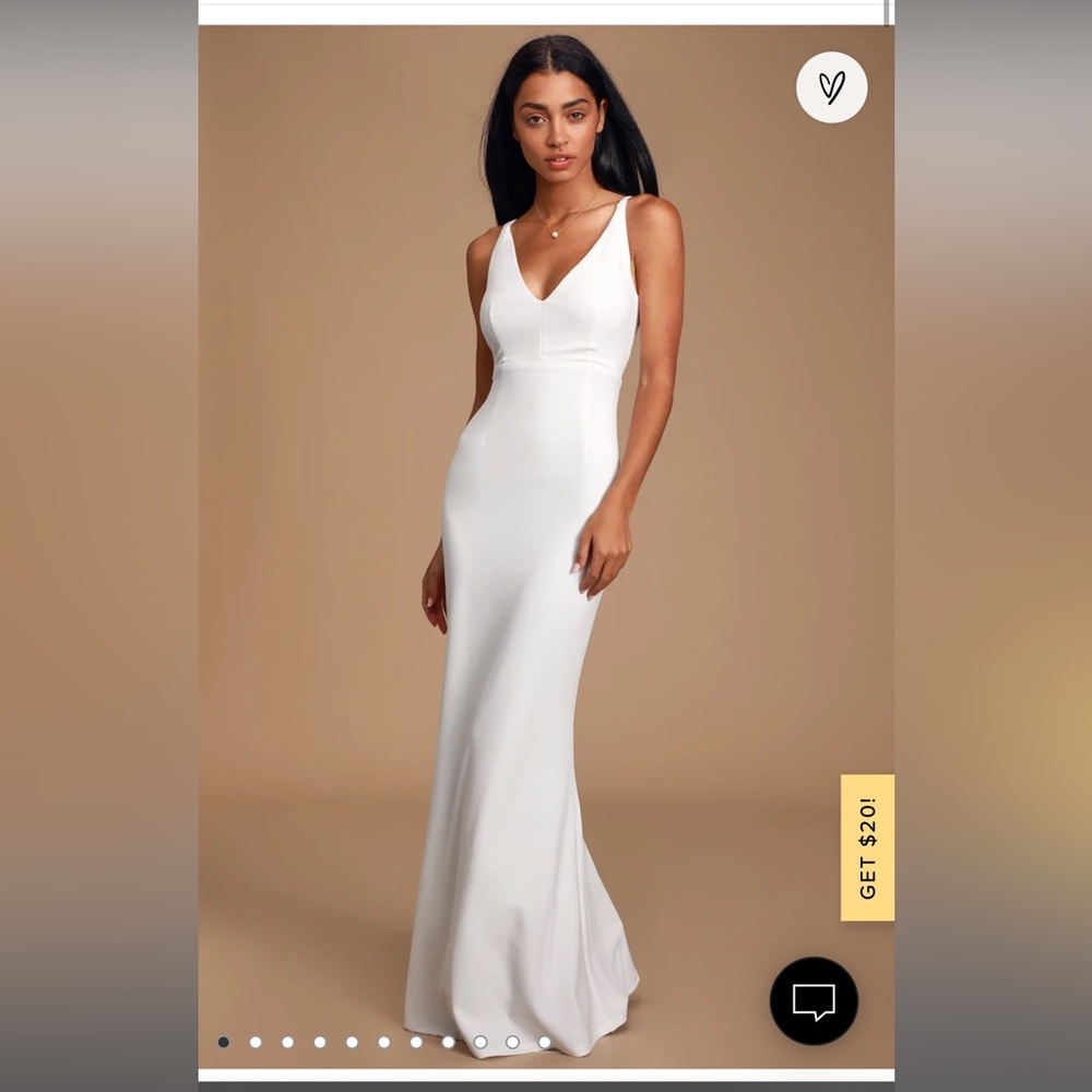 Lulu’s MELORA WHITE SLEEVELESS MAXI DRESS